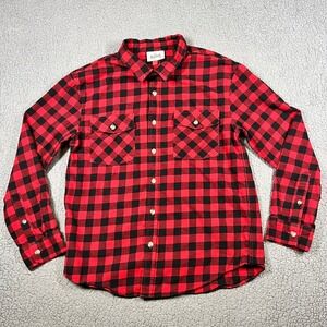 Woolrich‎ Mens Red Black Buffalo Plaid Cotton Flannel Button Down Shirt Medium